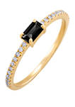  3/8 ct. t.w Onyx and 1/10 ct. t.w. Diamond Ring in 10K Yellow Gold