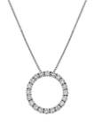 1/10 ct. t.w. Diamond Round Pendant Necklace in Sterling Silver 