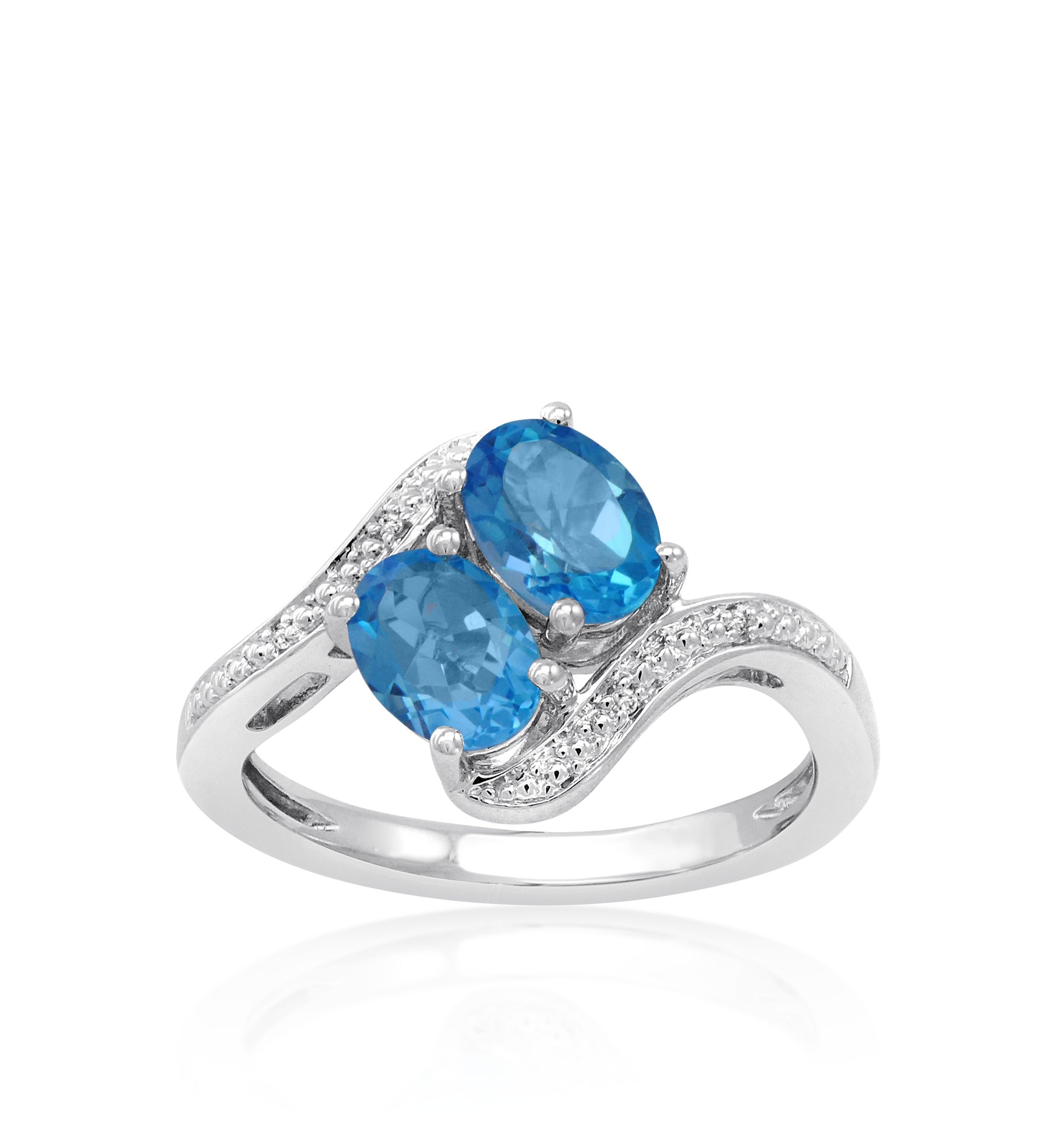 Topaz and Diamond Ring in Sterling Silver