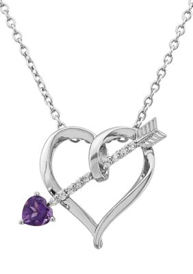 Belk & Co Amethyst & White Topaz Pendant in Sterling Silver