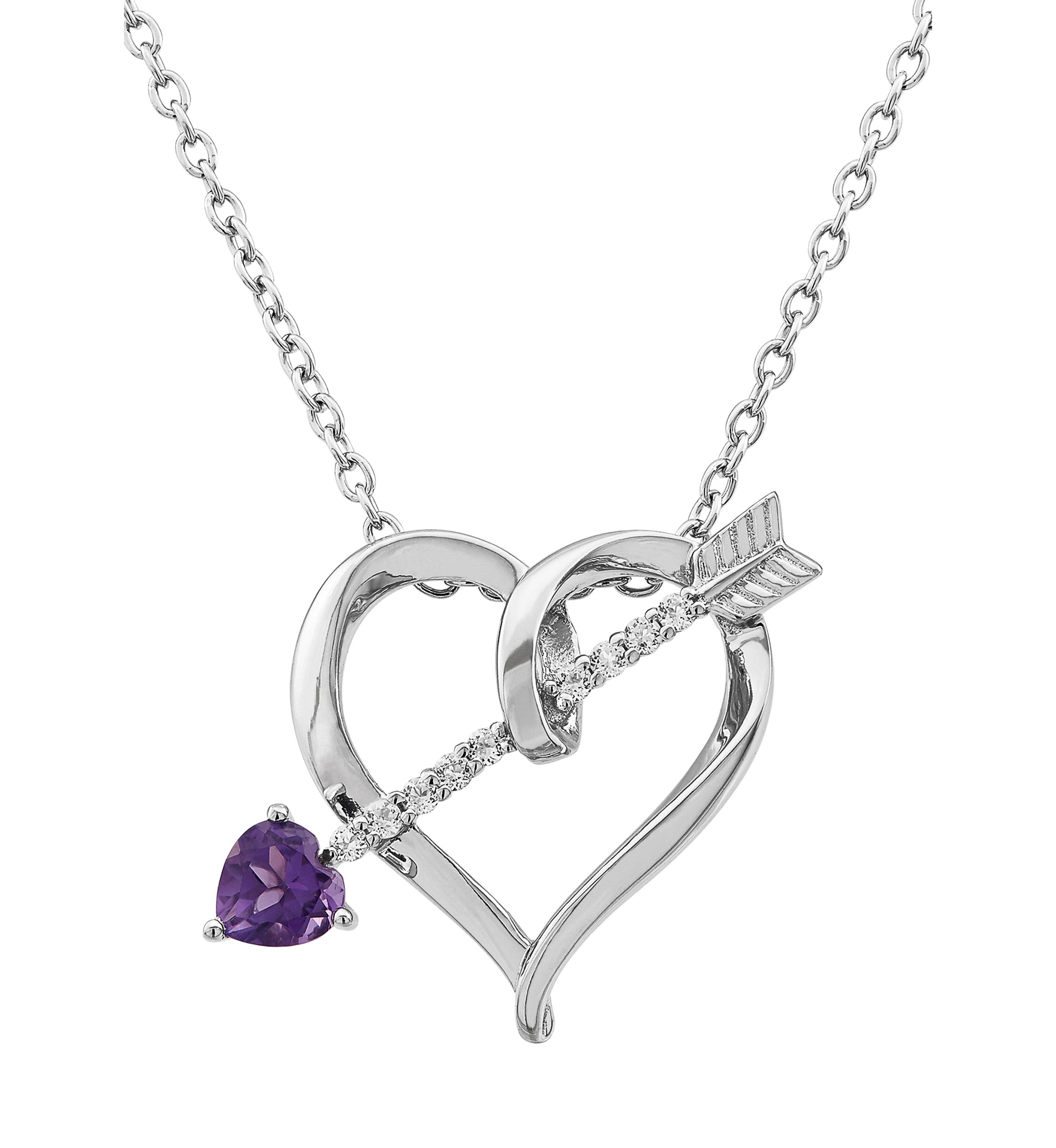 Amethyst & White Topaz Pendant in Sterling Silver