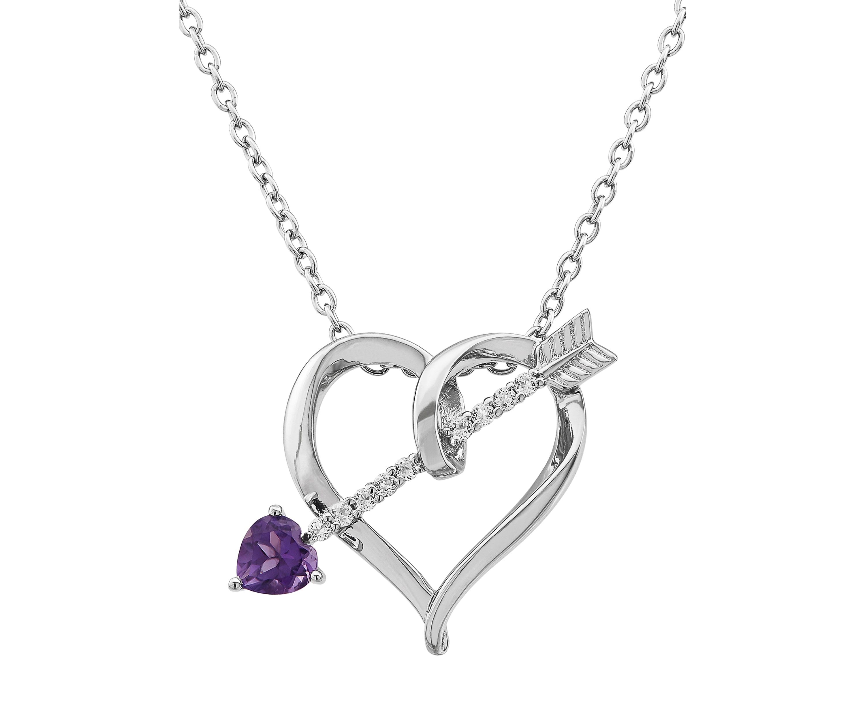 Amethyst & White Topaz Pendant in Sterling Silver