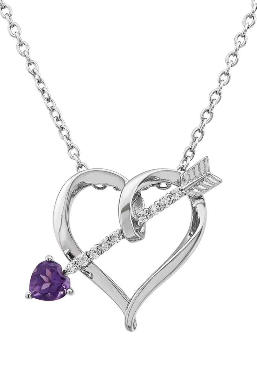 Amethyst & White Topaz Pendant in Sterling Silver