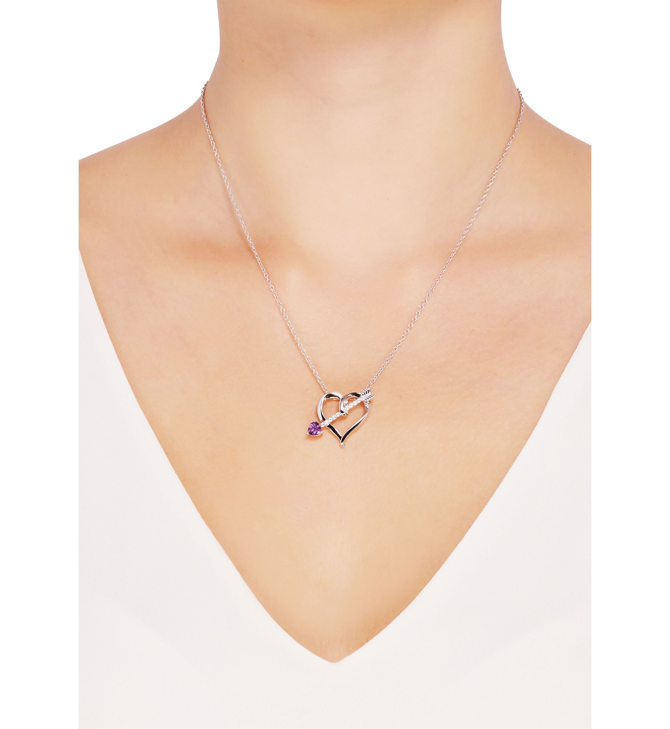 Amethyst & White Topaz Pendant in Sterling Silver