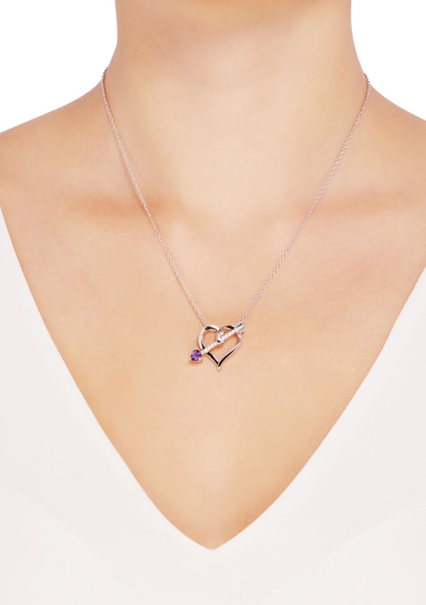Amethyst & White Topaz Pendant in Sterling Silver