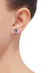 Purple Amethyst Earrings in Sterling Silver