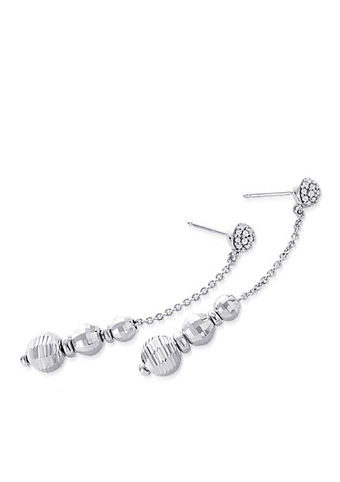 0.12 Diamond Drop Earrings in Sterling Silver