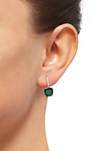 4.4 ct. t.w. Created Emerald and 1/10 ct. t.w. Diamond Drop Earrings in Sterling Silver