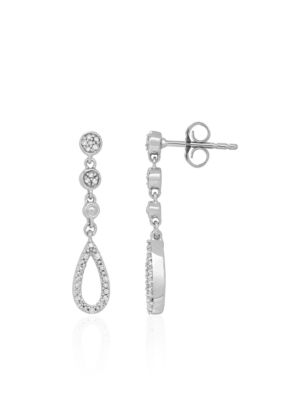 Belk & Co Diamond Teardrop Earrings in Sterling Silver
