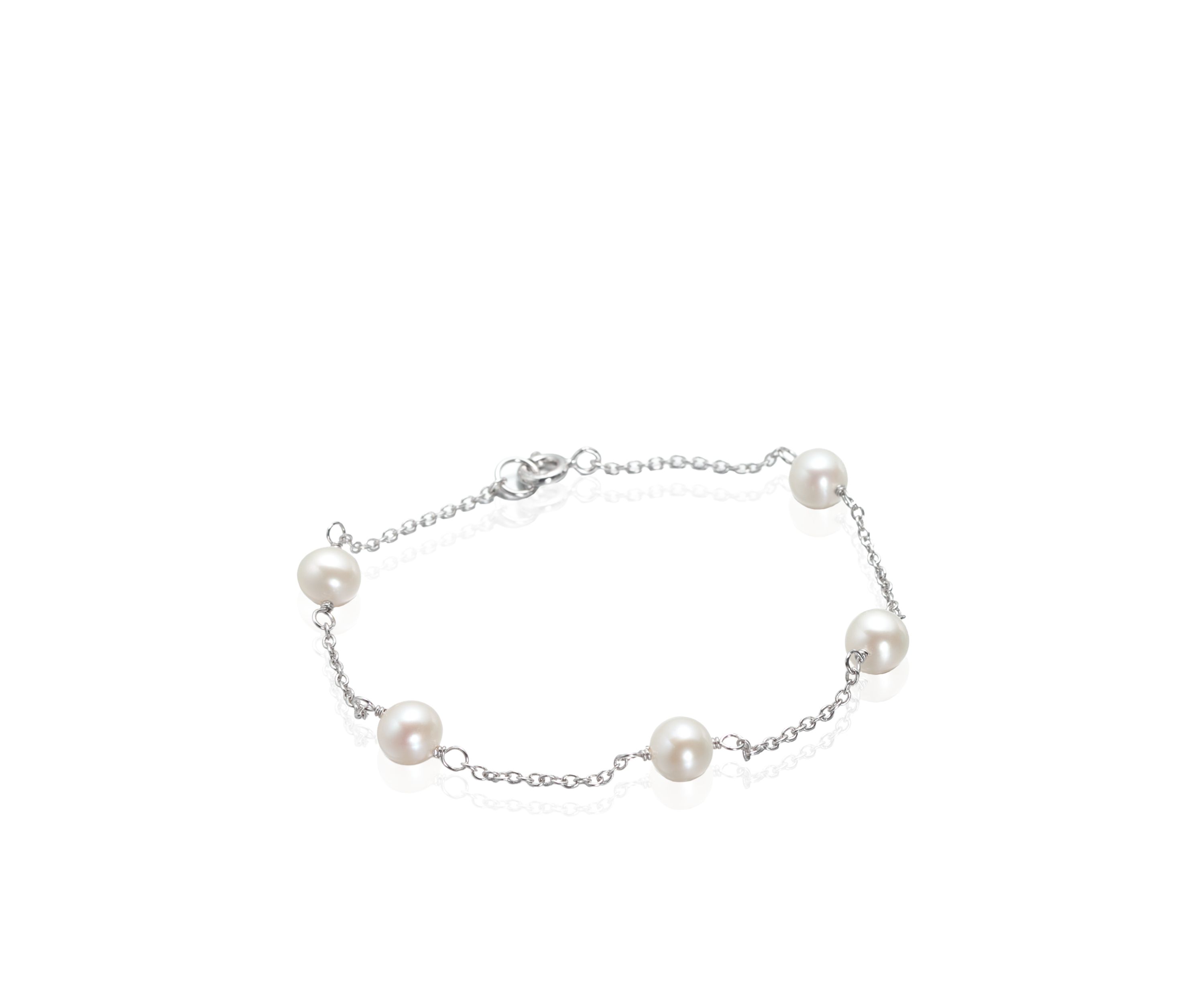 Freshwater Pearl Bracelet in Sterling Silver