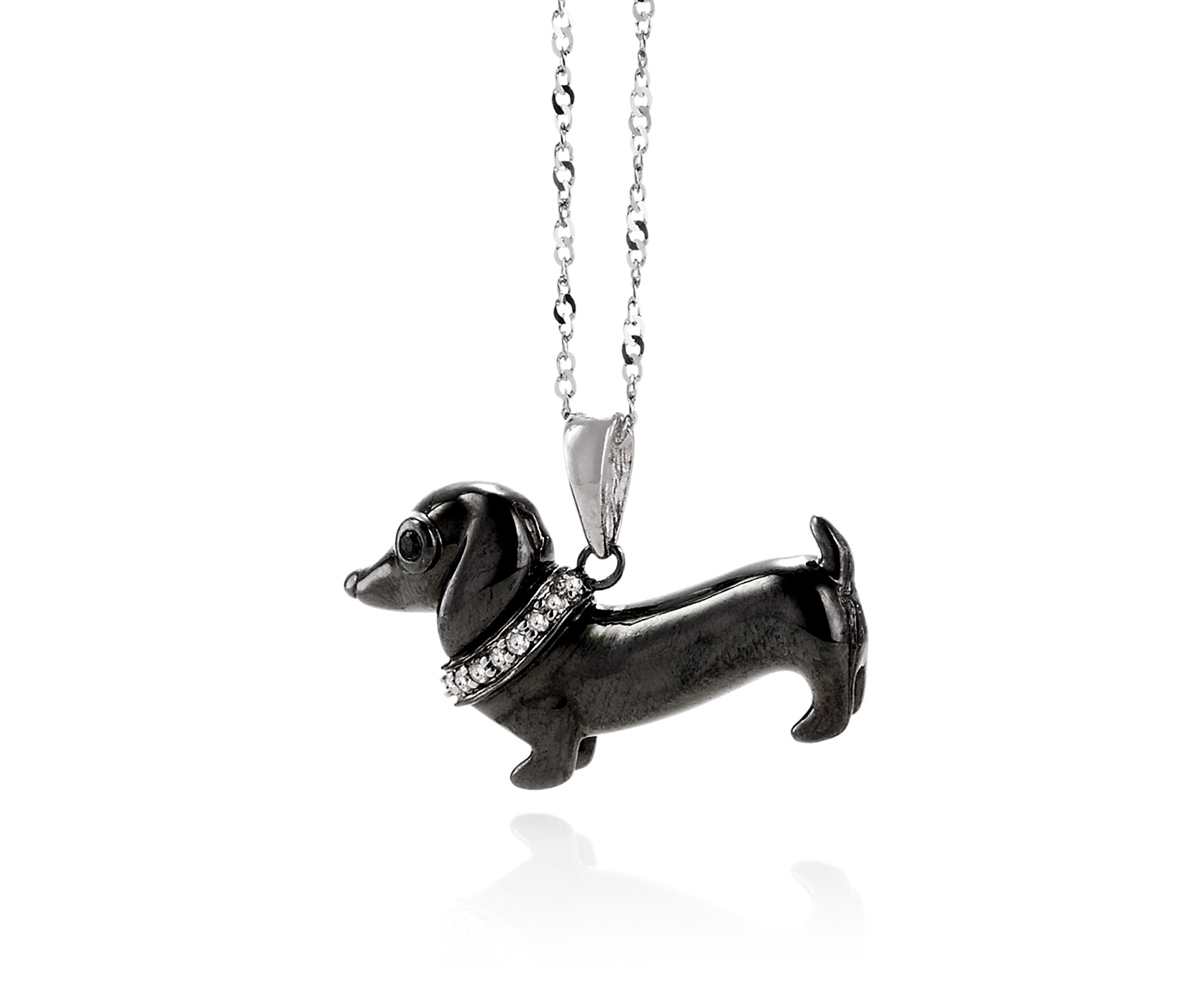 0.03 ct. t.w. Diamond Dachshund Pendant in Sterling Silver