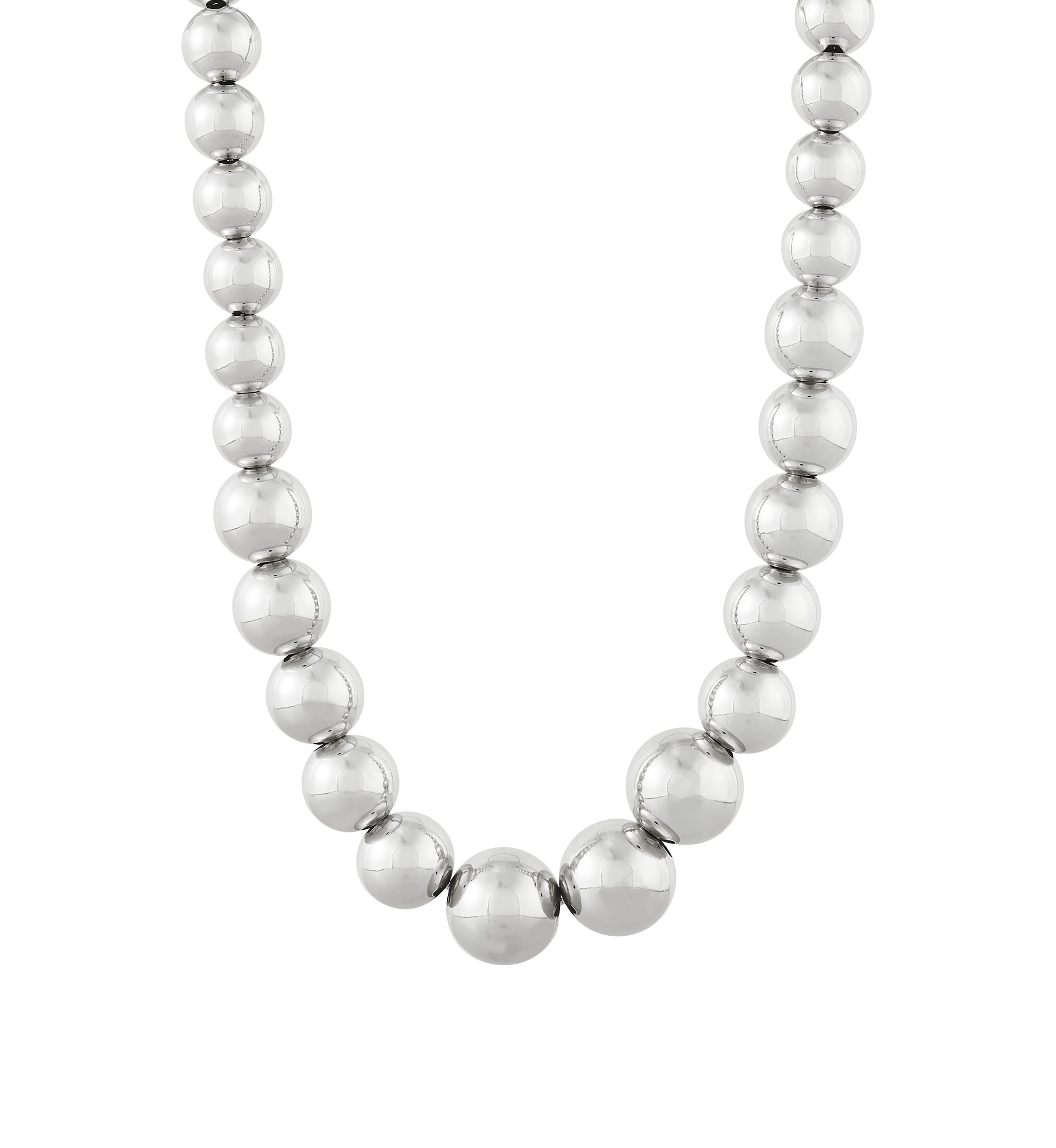 Sterling Silver Graduated Bead Necklace