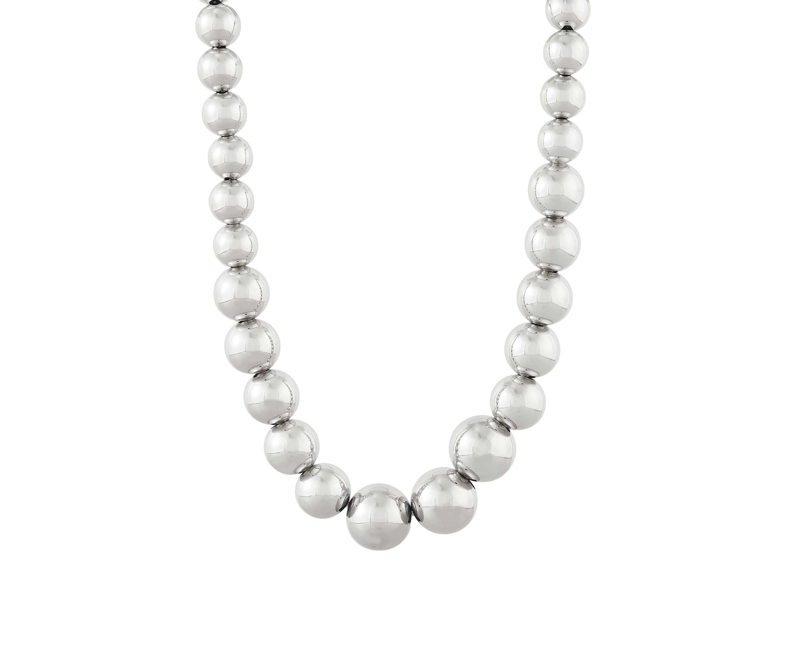 Sterling Silver Graduated Bead Necklace