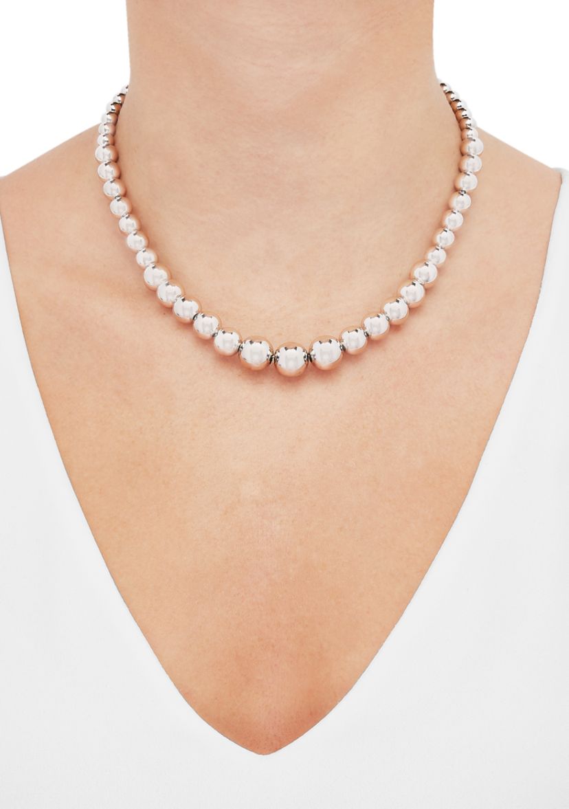 Sterling Silver Graduated Bead Necklace