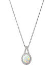 Created Opal & Created White Sapphire Pendant in Sterling Silver