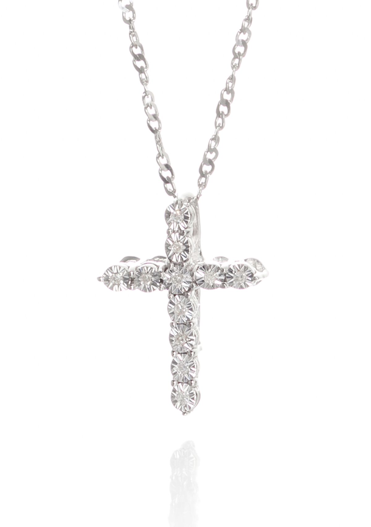 0.033 ct. t.w. Diamond Cross Pendant in Sterling Silver
