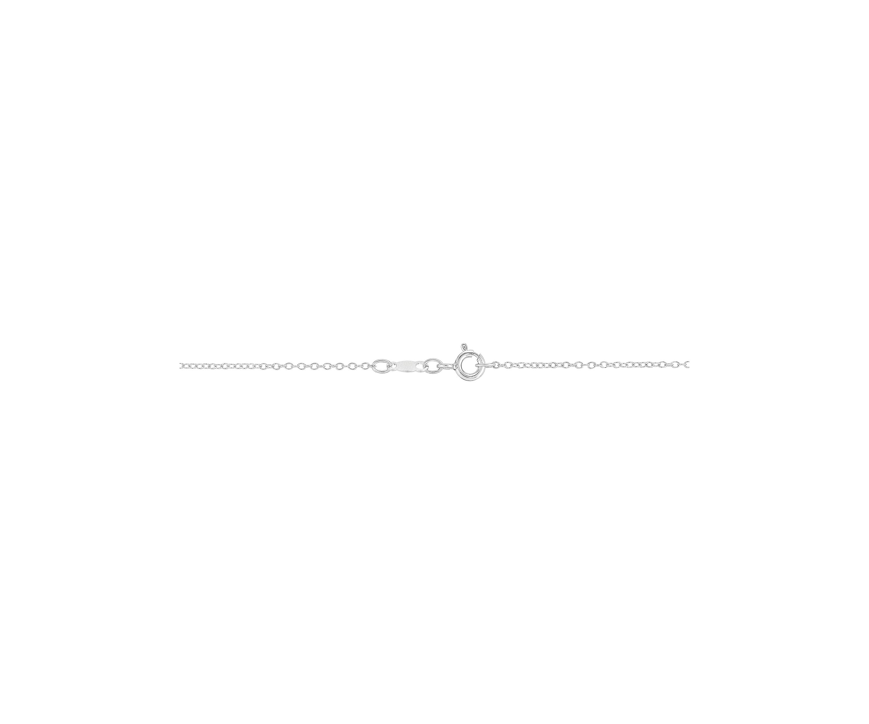 Created Sapphire and Created White Sapphire Necklace in Sterling Silver with 18" Cable Chain