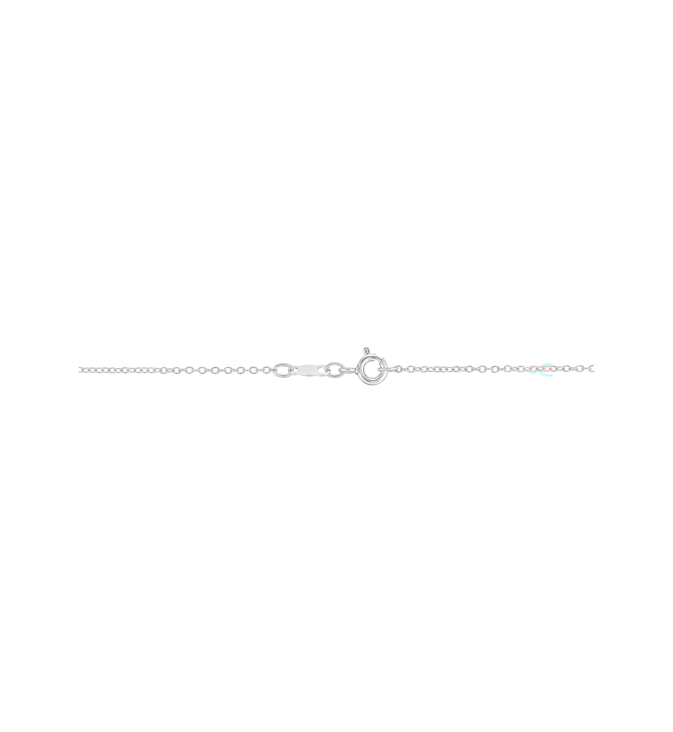 Garnet and Created White Sapphire Necklace in Sterling Silver with 18" Cable Chain