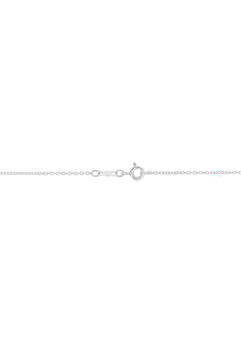 Garnet and Created White Sapphire Necklace in Sterling Silver with 18" Cable Chain