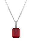 4.2 ct. t.w. Ruby and 0.021 Diamond Chain Pendant Necklace in Sterling Silver