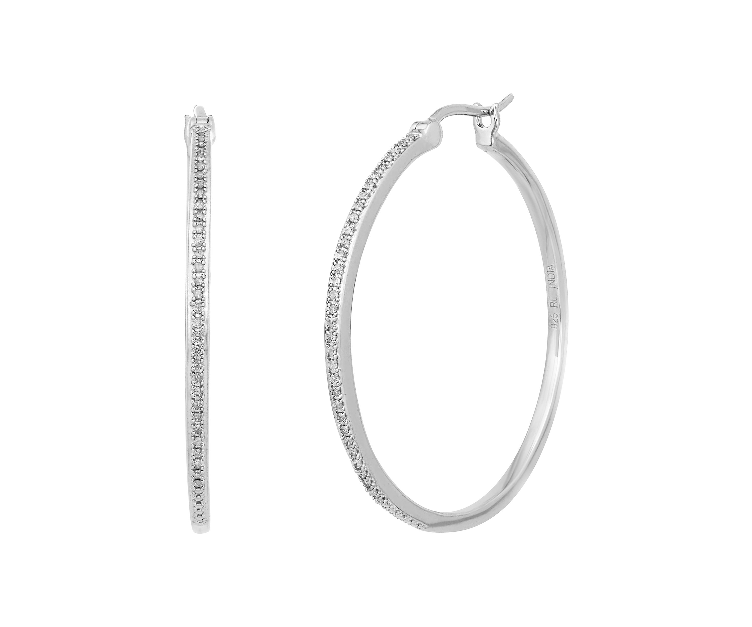 1/5 ct. t.w. Diamond Hoop Earrings in Sterling Silver