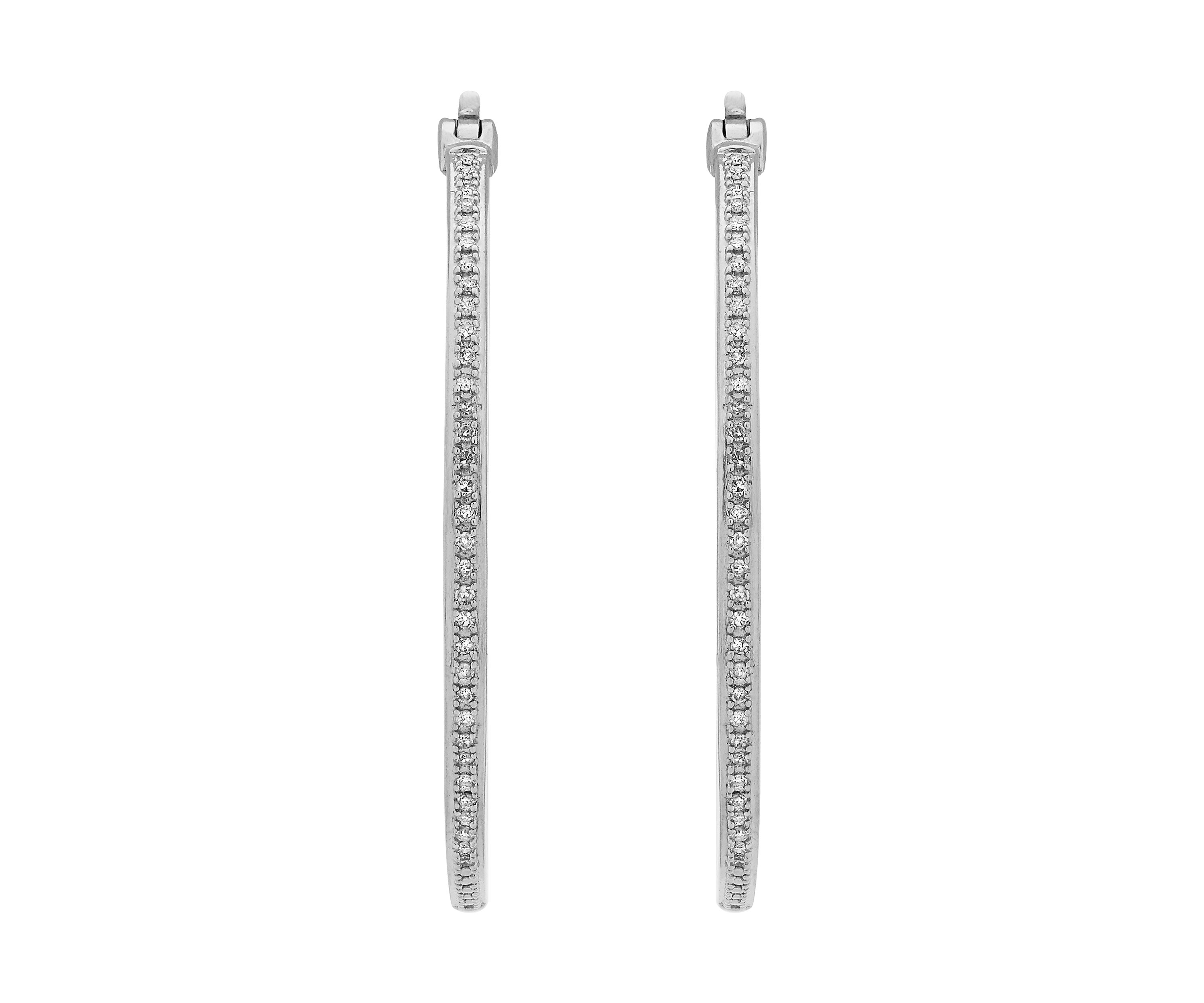 1/5 ct. t.w. Diamond Hoop Earrings in Sterling Silver