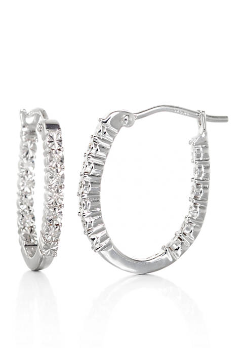 0.05 ct. t.w. Diamond Hoop Earrings in Sterling Silver