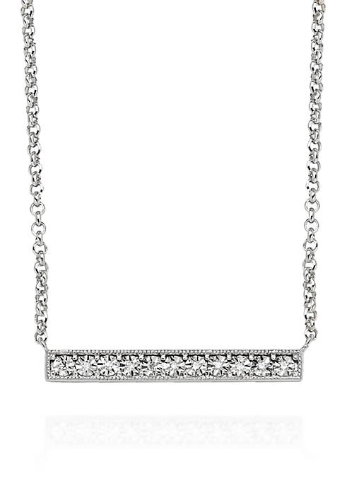 0.04 ct. t.w. Diamond Bar Pendant in Sterling Silver