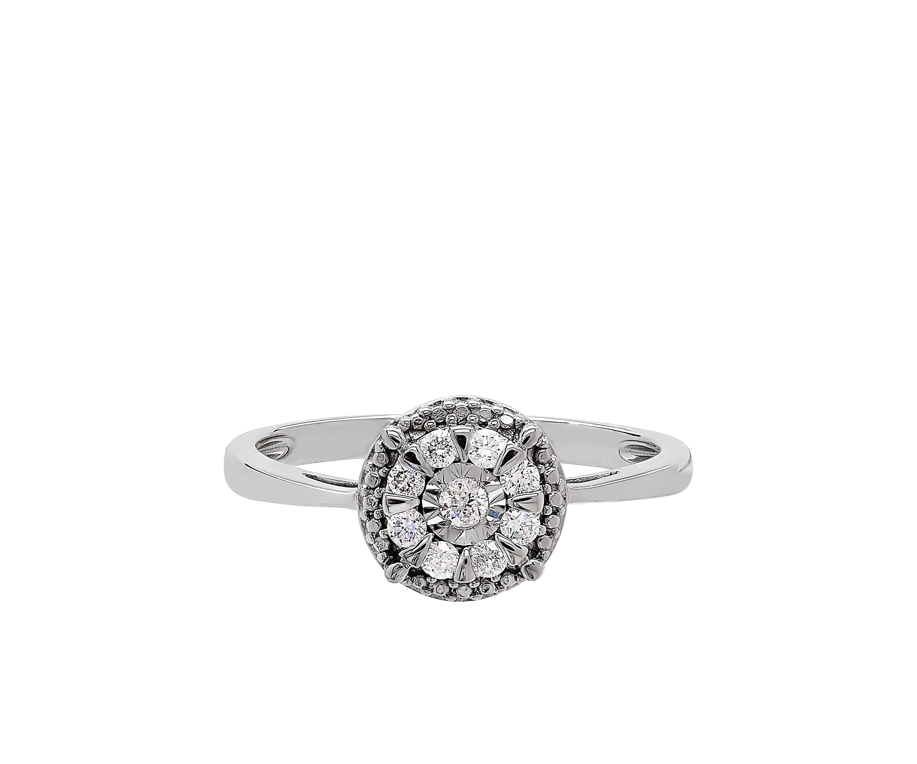 1/5 ct. t.w. Diamond Cluster Ring in Sterling Silver
