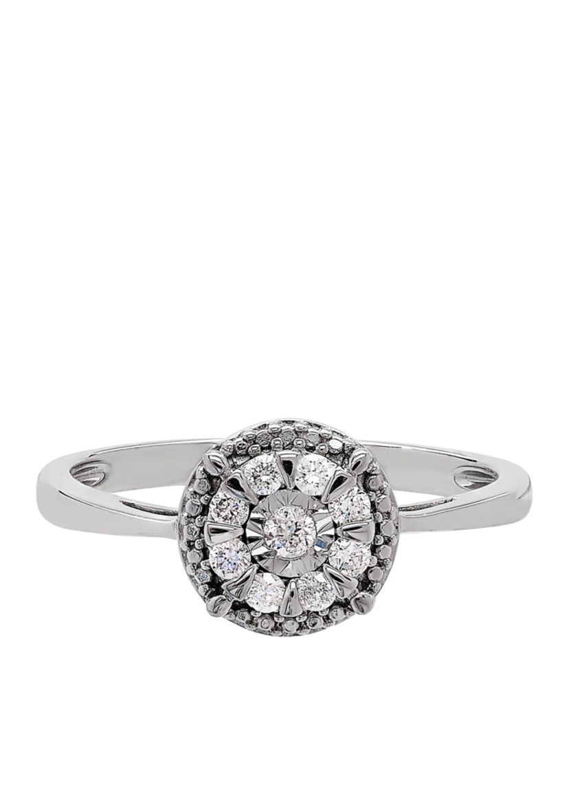 1/5 ct. t.w. Diamond Cluster Ring in Sterling Silver