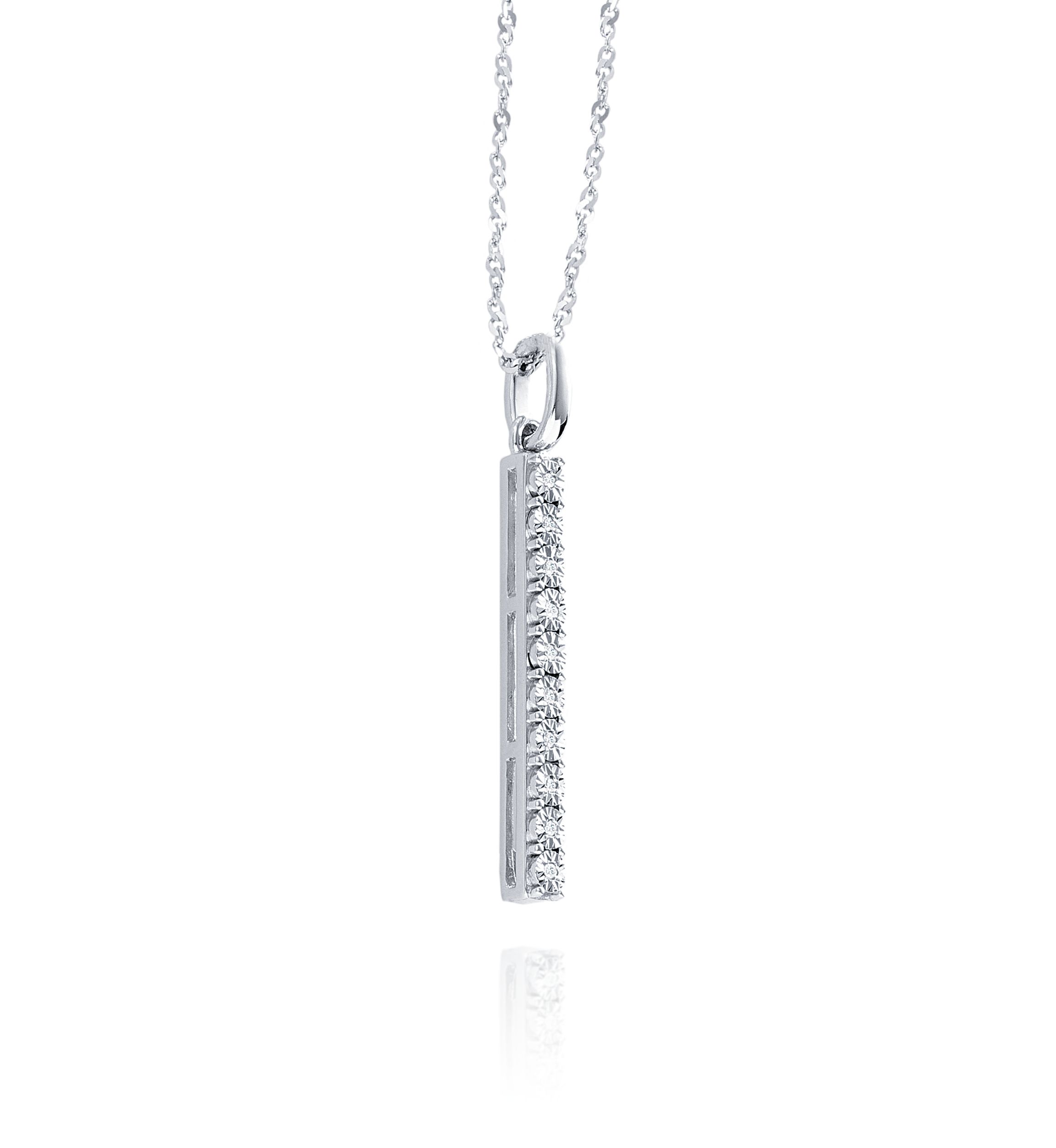 0.03 ct. t.w. Diamond Stick Pendant in Sterling Silver