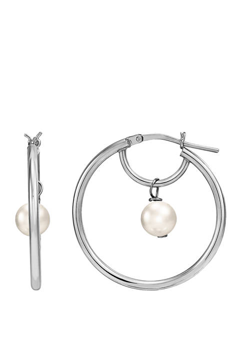 4.4 ct. t.w. Freshwater Pearl Earrings in Sterling Silver 