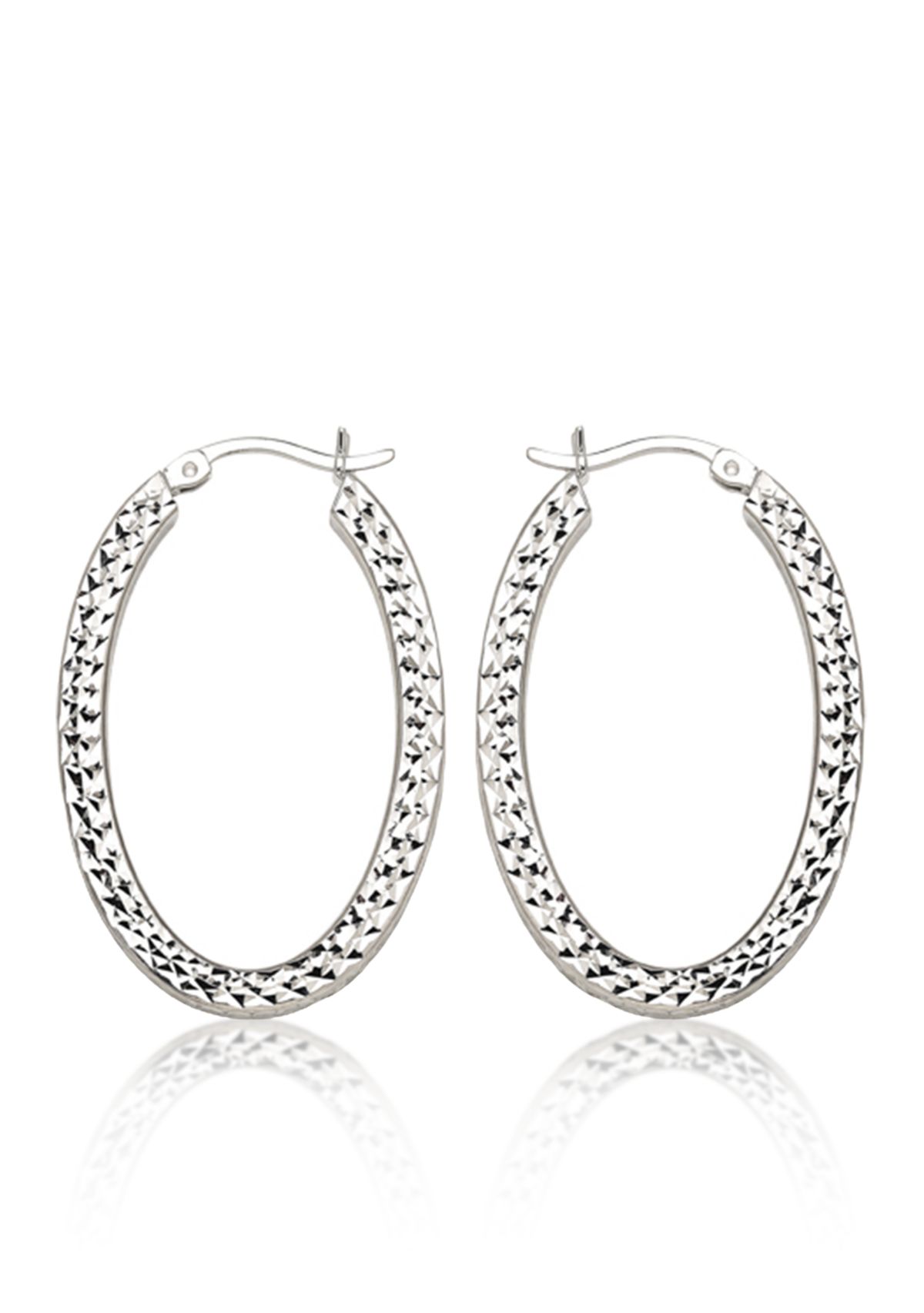 Caged Hoop Earrings in Sterling Silver
