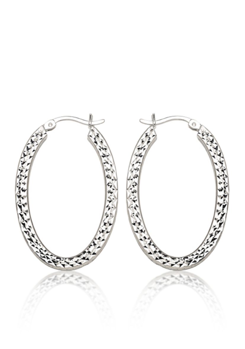 Caged Hoop Earrings in Sterling Silver