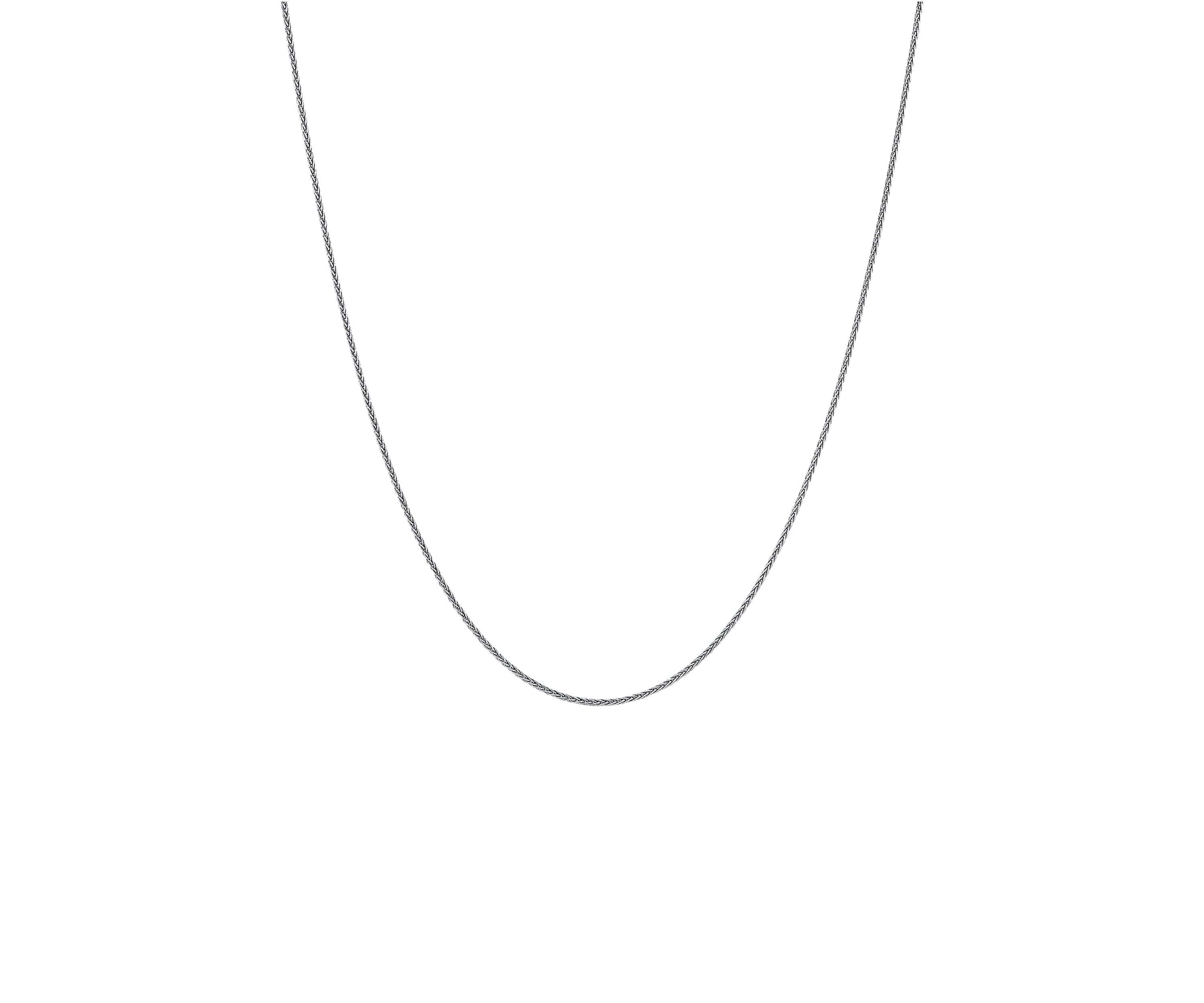 0.8 Millimeter Round Wheat Chain in 14K White Gold