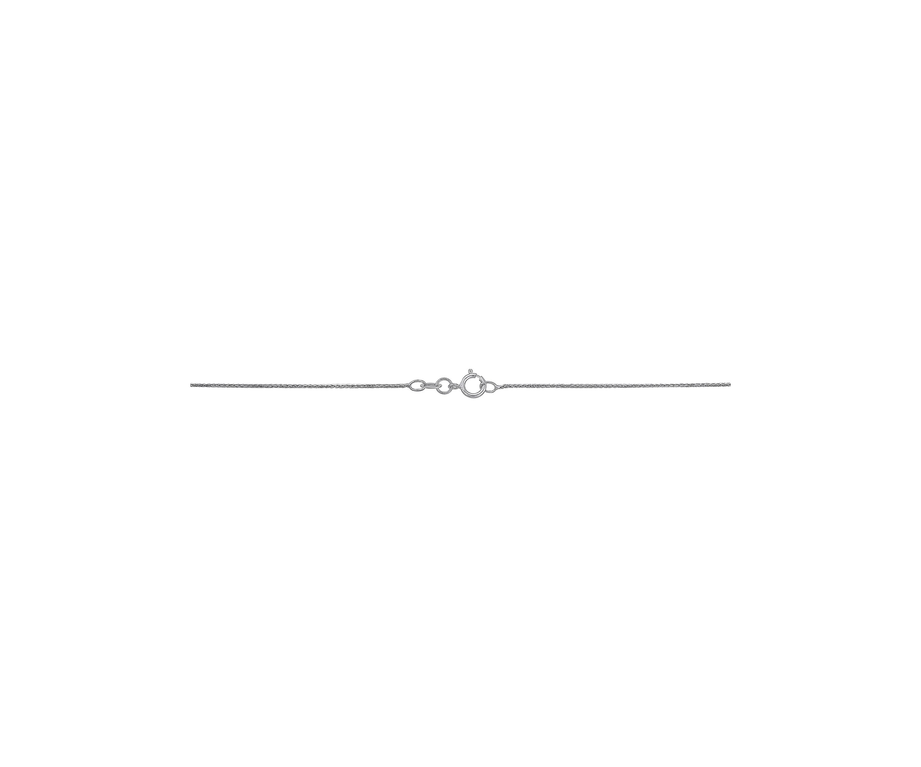 0.8 Millimeter Round Wheat Chain in 14K White Gold