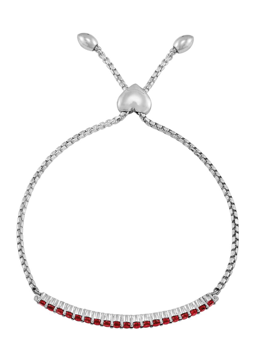 1.63 ct. t.w. Created Ruby Bolo Bracelet in Sterling Silver
