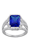 4.3 ct. t.w. Blue and White Sapphire Ring in Sterling Silver 