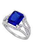 4.3 ct. t.w. Blue and White Sapphire Ring in Sterling Silver 