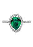 Lab Created 1.58 ct. t.w. Emerald and Created White Sapphire Ring in Sterling Silver
