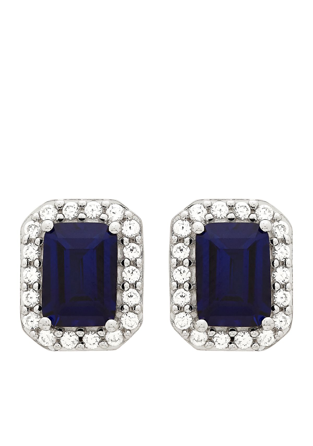 6.30 ct. t.w. Created Sapphire And Created White Sapphire Necklace Set in Sterling Silver 