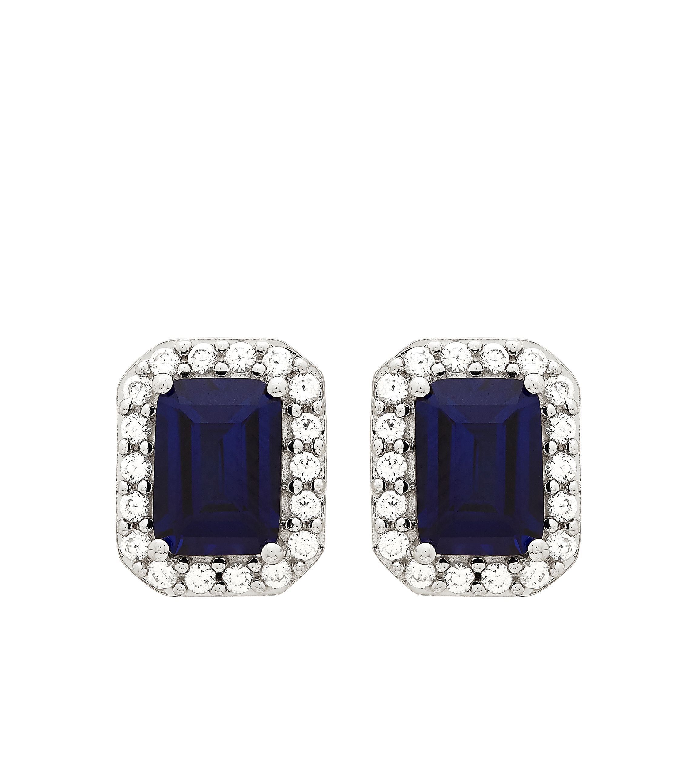 6.30 ct. t.w. Created Sapphire And Created White Sapphire Necklace Set in Sterling Silver 