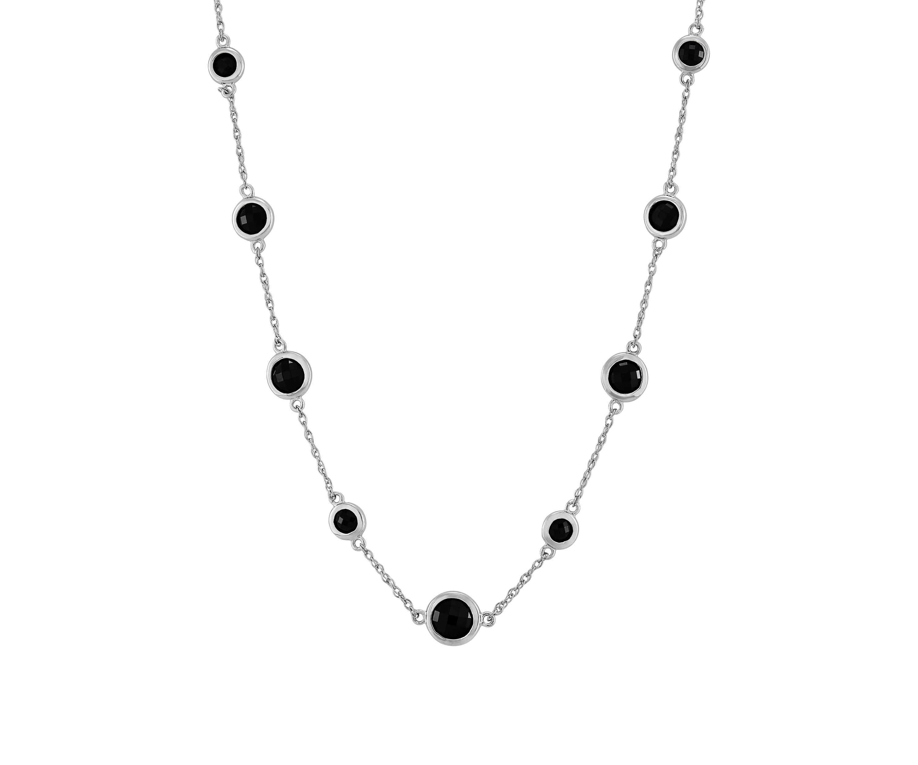 Onyx Necklace in Sterling Silver 