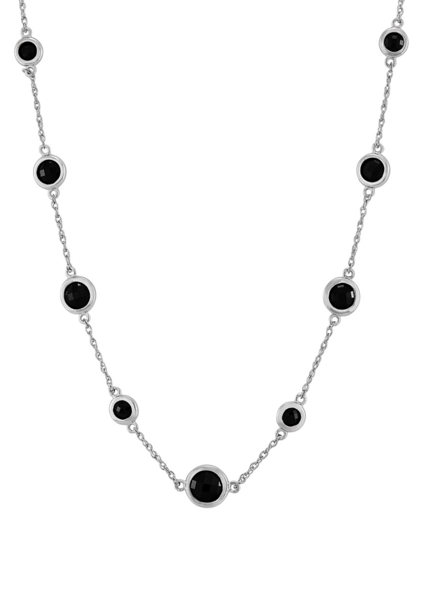 Onyx Necklace in Sterling Silver 