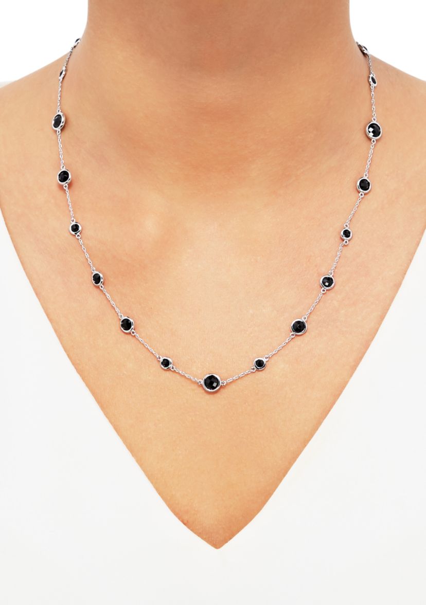 Onyx Necklace in Sterling Silver 