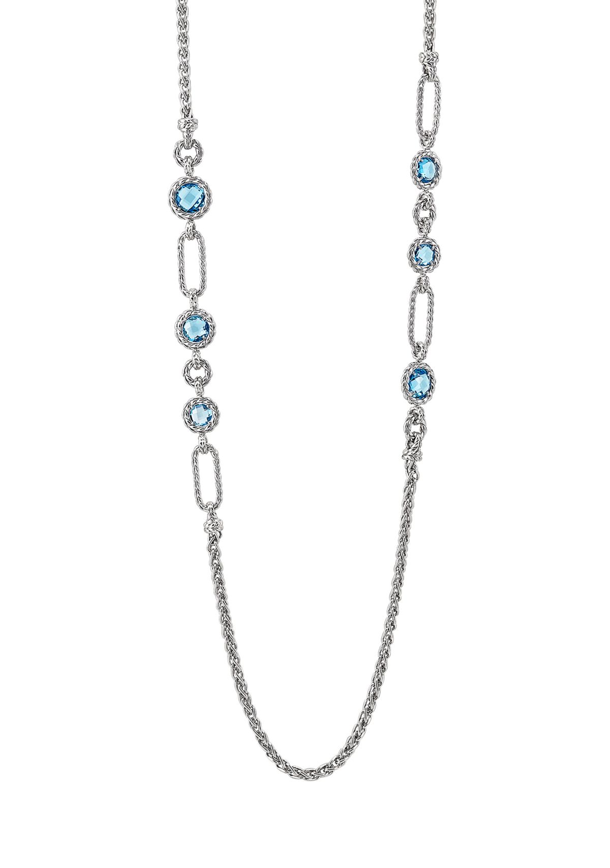 Swiss Blue Topaz Necklace in Sterling Silver