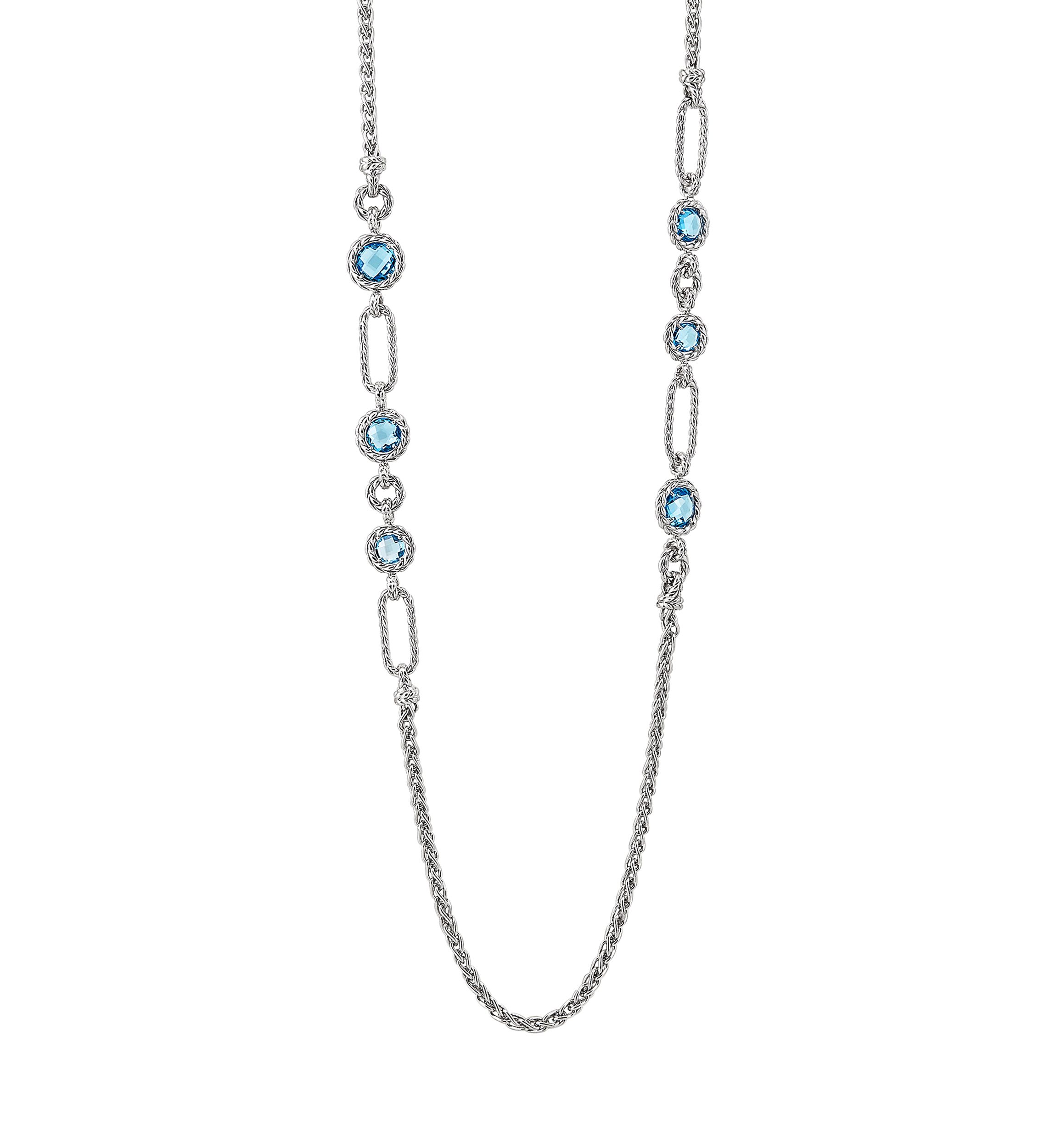 Swiss Blue Topaz Necklace in Sterling Silver