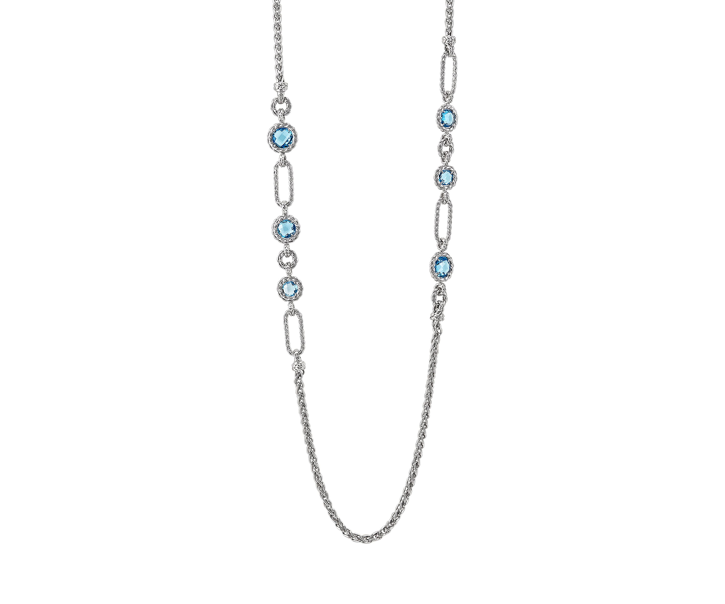 Swiss Blue Topaz Necklace in Sterling Silver
