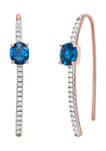 1.17 ct. t.w. Nano London Blue Topaz and Lab Created White Sapphire Earrings in Sterling Silver