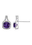 1.68 ct. t.w. Amethyst and Lab Created White Sapphire Earrings in Sterling Silver